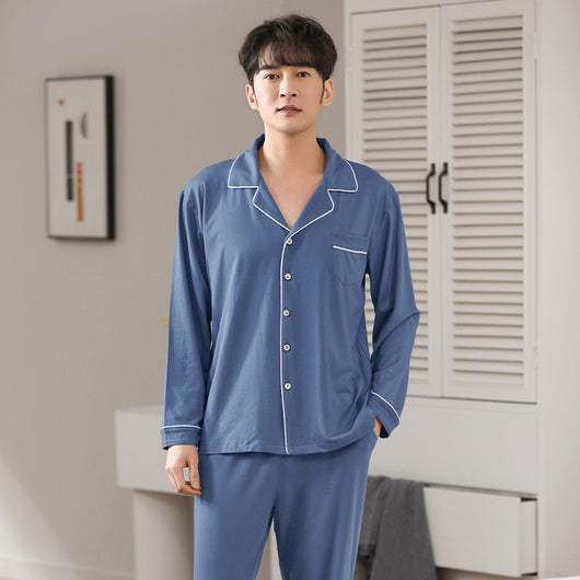 Pijama Cardigan Modal para Hombre - Manga Larga Primavera Otoño - Image 4