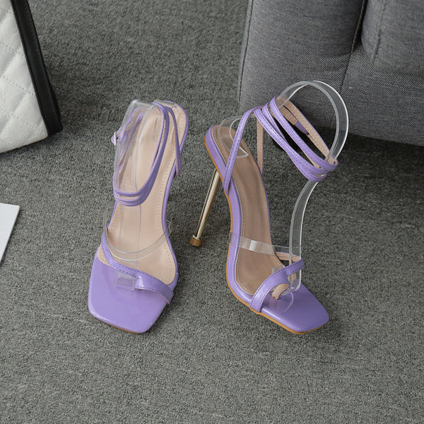 Sandalias de Tacón Stiletto con Punta Cuadrada