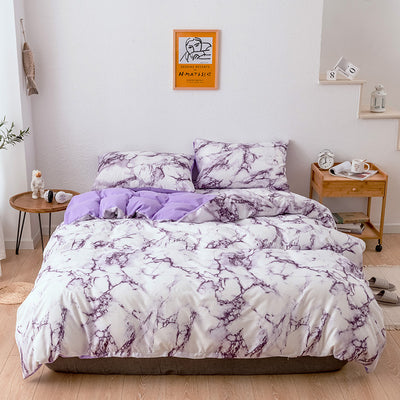 Juego de Funda Nórdica y Almohada con Patrón de Mármol - Image 4