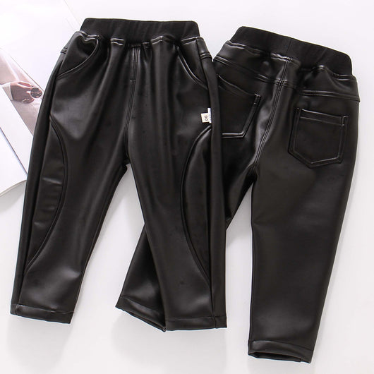Pantalones de Cuero y Algodón para Niños - Otoño e Invierno - Image 6
