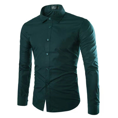 Camisa Polo Casual sin Planchado con Mangas Largas para Hombre - Image 2
