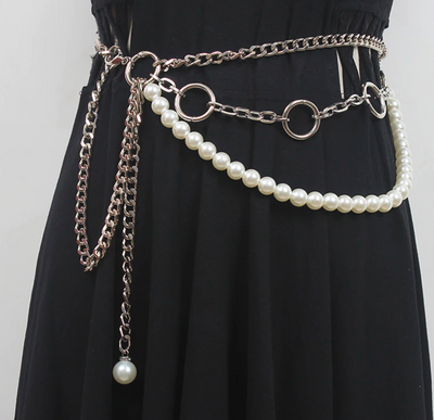 Cinturón de Perlas Decorativo Versátil para Vestidos y Faldas