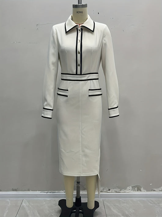 Vestido Camisero Largo Inspirado en la Moda Francesa para Otoño - Image 10