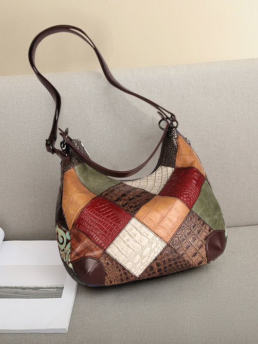 Bolso Tote de Cuero Genuino con Costura Decorativa - Gran Capacidad - Image 14