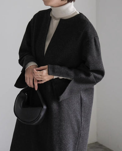 Abrigo Holgado de Lana para Mujer Otoño e Invierno - Image 25