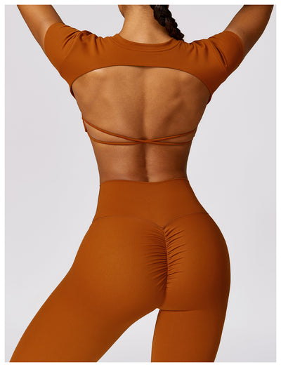 Top Deportivo Ajustado Antiimpacto con Manga Corta para Yoga - Image 9