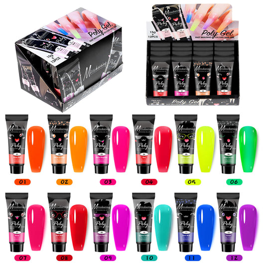 Set de 12 Colores Extensores de Uñas con Lentejuelas - Image 4