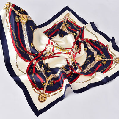 Pañuelo de Seda Cuadrado para Mujer con Diseño Estampado Exquisito - Image 39