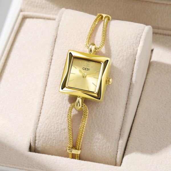 Reloj Pulsera Cuadrado Estilo Vintage en Aleación Premium