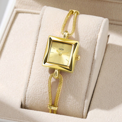 Reloj Pulsera Cuadrado Estilo Vintage en Aleación Premium