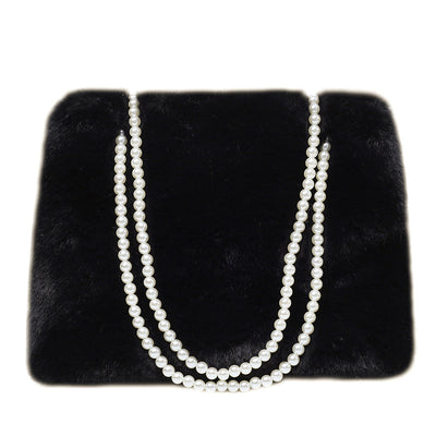 Bolso de Hombro Pearl Plush de Gran Capacidad con Detalles Perlados - Image 5