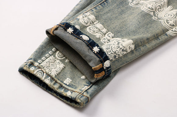 Jeans Vintage Desgastado con Estilo para Hombre