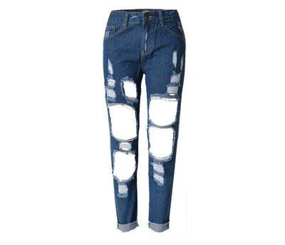 Pantalones Skinny Rotos de Cintura Alta para Mujer - Image 5