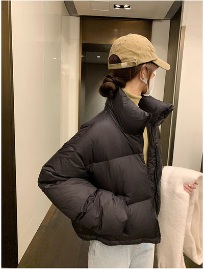 Chaqueta Acolchada Corta con Cuello Alto Estilo Americano para Mujer - Image 24