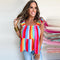 Chaleco Cuello Cuadrado con Rayas Contraestampadas para Primavera y Verano