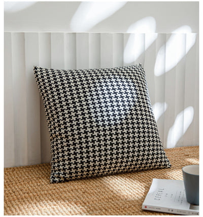 Funda de Cojín Houndstooth Nórdico Blanco y Negro Angsge - Image 17