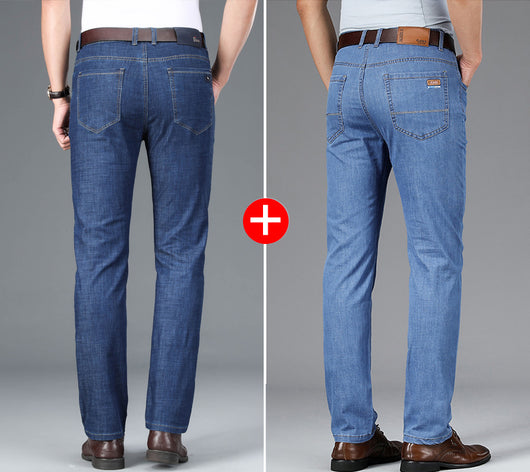 Pantalones Vaqueros Hombre Verano Ice Silk Ultradelgados Rectos Elásticos - Image 10