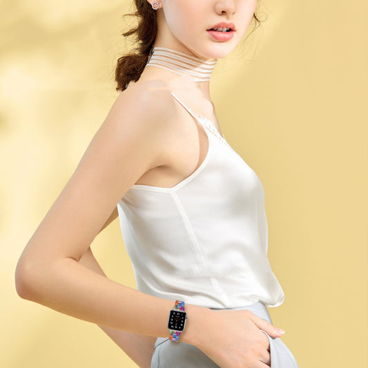 Reloj Inteligente Slim de Resina con Acero Inoxidable y Tres Cuentas
