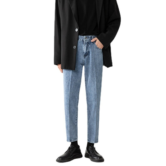 Pantalones Cropped Azul Claro Corte Recto Hombre - Image 5