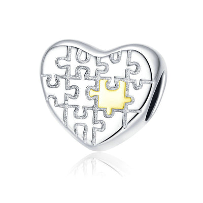 Dije Puzzle Corazón Plata S925 - Pulsera DIY Personalizable - Image 6