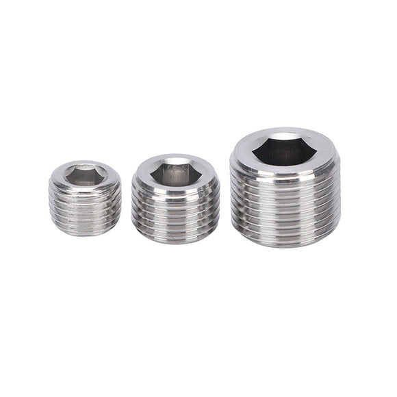 Bujão Hexagonal de Aço Inoxidável 304 para Tubulações - Múltiplas Especificações