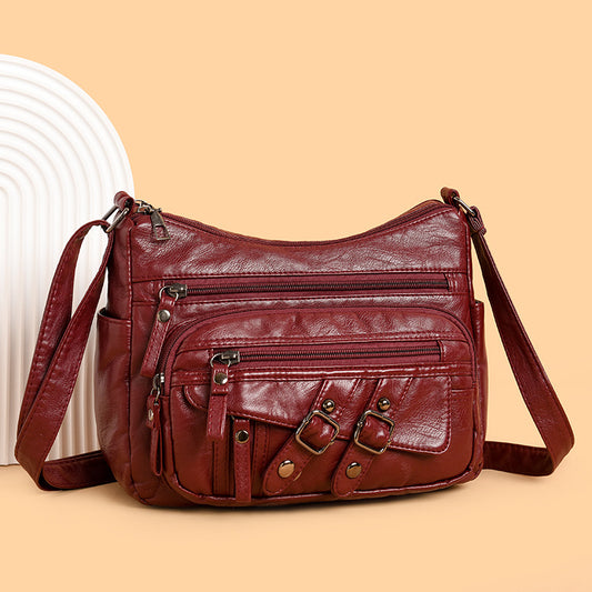 Bolso Mensajero de Cuero con Múltiples Compartimentos y Bolsillos - Image 2
