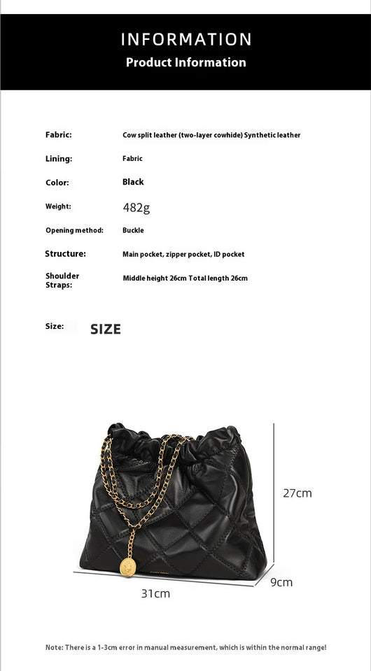 Bolso de Hombro Portátil de Gran Capacidad con Cadena para Mujer - Image 7