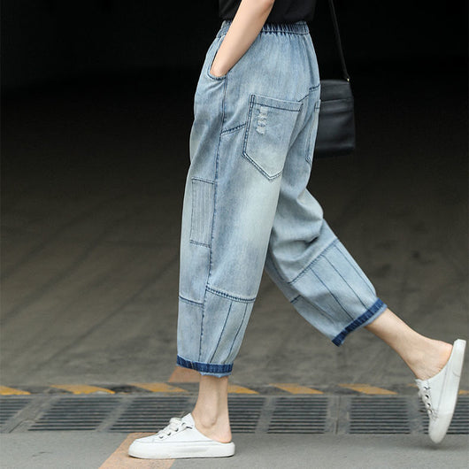 Pantalón Denim Lápiz Holgado con Costuras Decorativas BF Style - Image 7