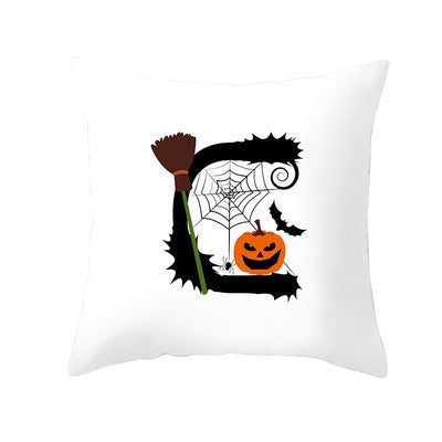 Funda de Cojín de Halloween con Letras Divertidas en Piel de Durazno para Hogar y Oficina - Image 28