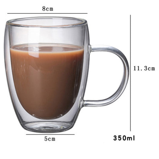 Taza de Café Térmica de Vidrio Borosilicato Doble Capa con Asa - Image 17
