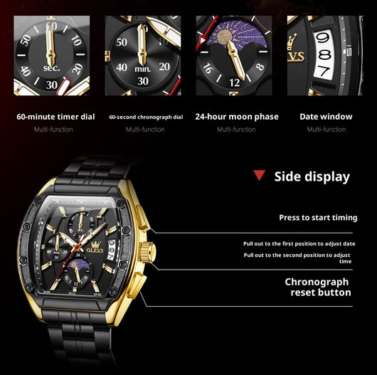 Reloj de Hombre con Correa de Acero y Esfera Luminosa - Image 14
