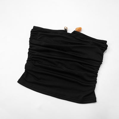 Blusa Escotada sin Espalda con Pliegues y Detalles en Ágata - Image 21