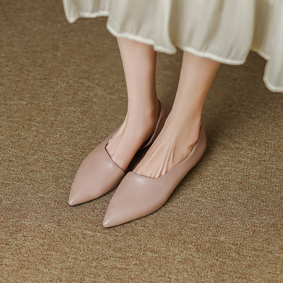 Zapatos de Tacón Bajo Estilo Retro Francés en Cuero Genuino para Mujer - Image 2