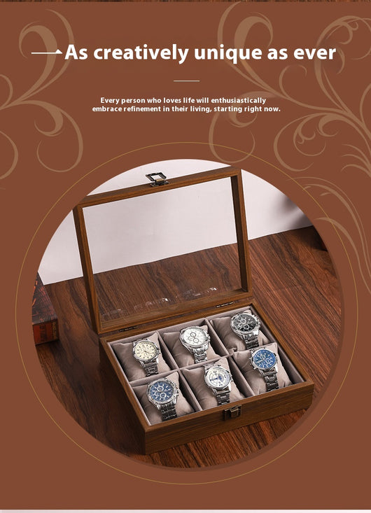 Caja Organizadora de Relojes en Nogal Negro con Almohada Suave - Image 13