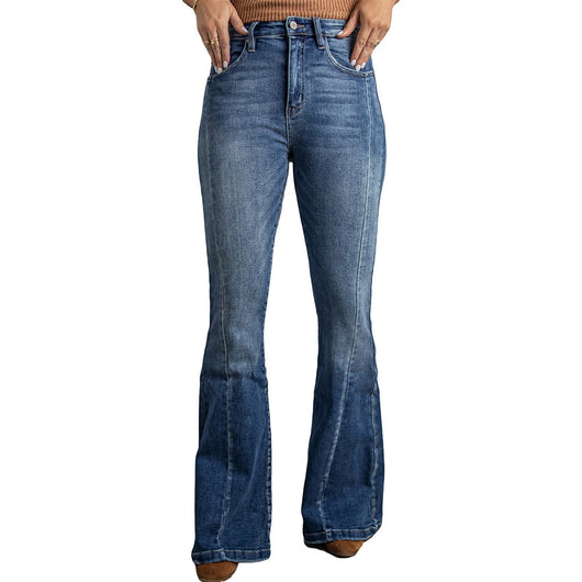 Pantalones Vaqueros de Tiro Alto Slim Fit Pierna Ancha Lavados - Image 11