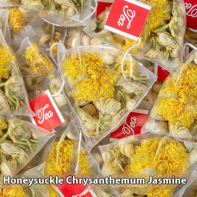 Set de Té de Jazmín, Crisantemo y Flores de Oro Plata en Bolsitas Individuales - Image 3