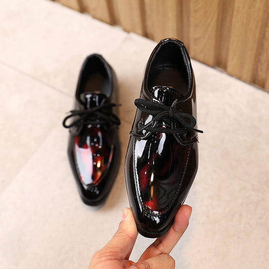 Zapatos Escolares Elegantes para Niños - Punta Fina con Tacón Bajo y Cordones - Image 10