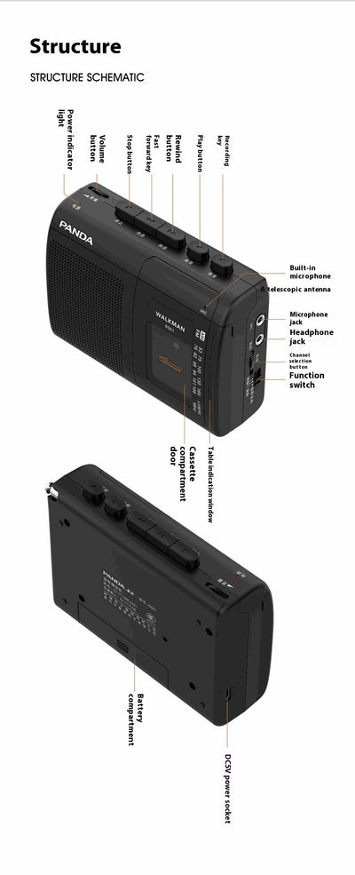 Walkman Portátil 6501 con Grabadora, Reproductor y Radio FM - Image 8
