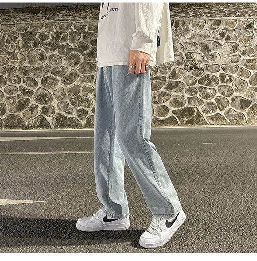 Jeans Grises Holgados de Pierna Recta para Hombre - Image 18