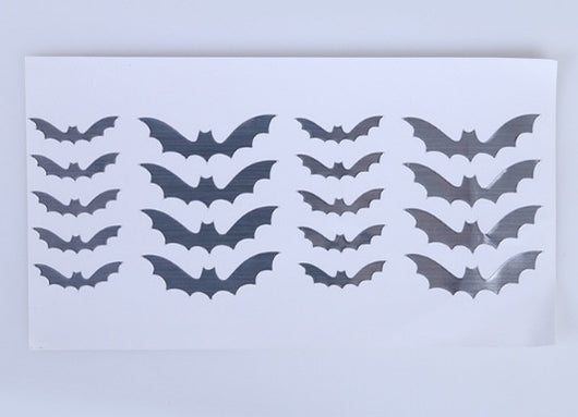 Blue cloud-shaped inlay stickers for guitar fingerboards, shown on a guitar neck and as a full sheet. - Image 31