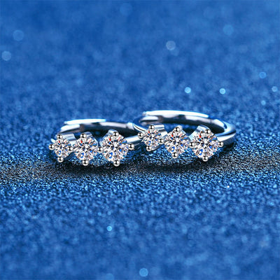 Aretes de Plata Esterlina 925 con Moissanita - Diseño Elegante Chapado en Platino - Image 3