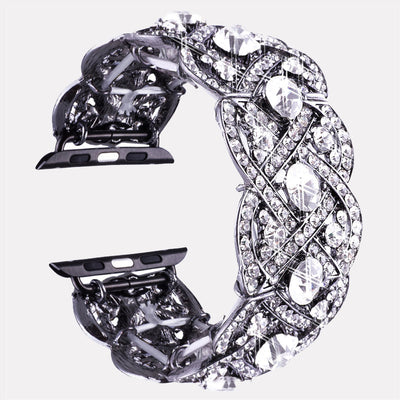 Correa de Reloj Metal Flor de Cuatro Pétalos con Diamantes - Image 5