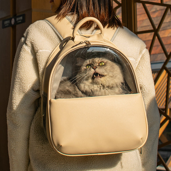 Mochila Transparente para Mascotas - Viajes Seguros para Gatos y Perros