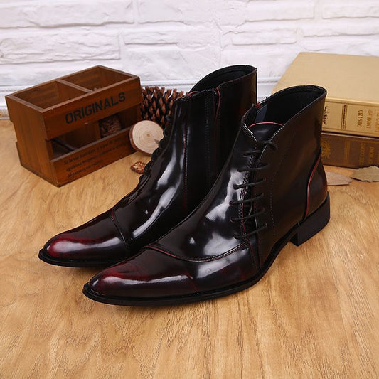 Botas de Cuero Puntiagudas Estilo Coreano Lujo Ligero para Hombre