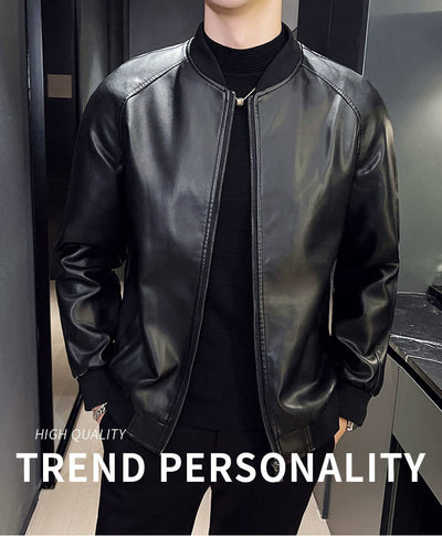 Chaqueta de Cuero Lavado Slim Fit para Hombre - Estilo Moderno - Image 15