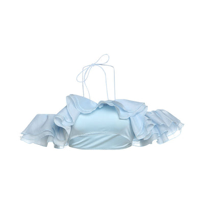 Blusa Halter Elegante con Encaje y Abertura Frontal - Image 7