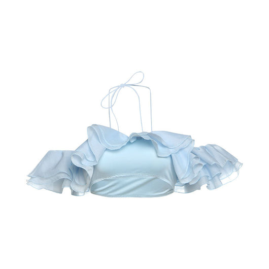 Blusa Halter Elegante con Encaje y Abertura Frontal - Image 7