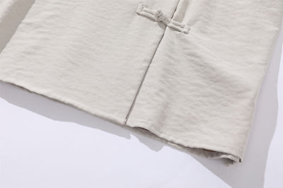 Camisa Corta Estilo Chino Tradicional con Botones de Rana para Hombre - Image 28