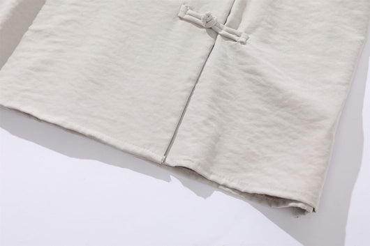 Camisa Corta Estilo Chino Tradicional con Botones de Rana para Hombre - Image 28