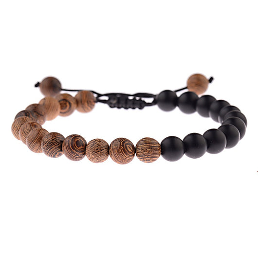 Pulsera de Yoga con Cuentas de Madera Natural para Mujer - 8mm - Image 2